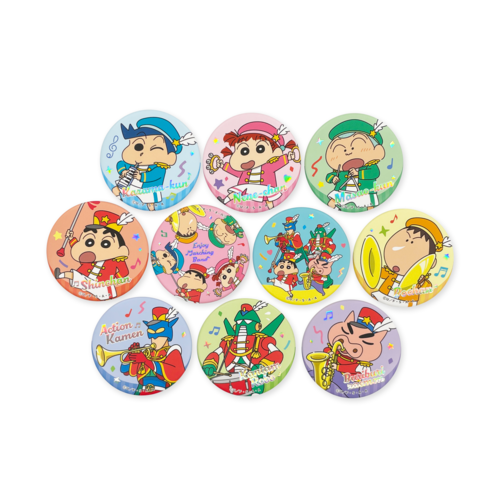 クレヨンしんちゃん 箔押し缶バッジ（ランダム10種） エンジョイ